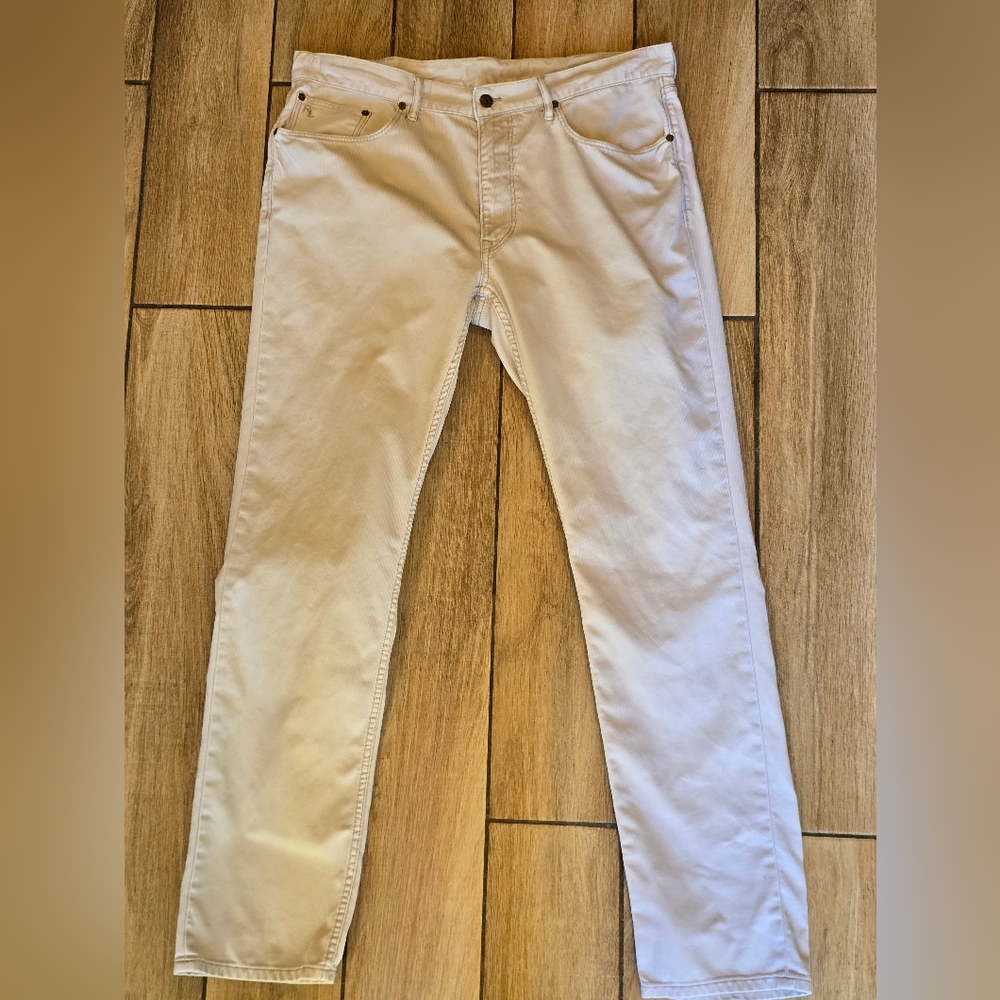 Men's Polo Ralph Lauren Varick Slim Straight Corduroy Dungarees - Off White